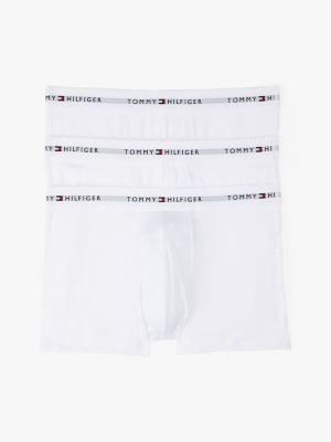 3 pack boxer aderenti con logo in vita white da uomini tommy hilfiger