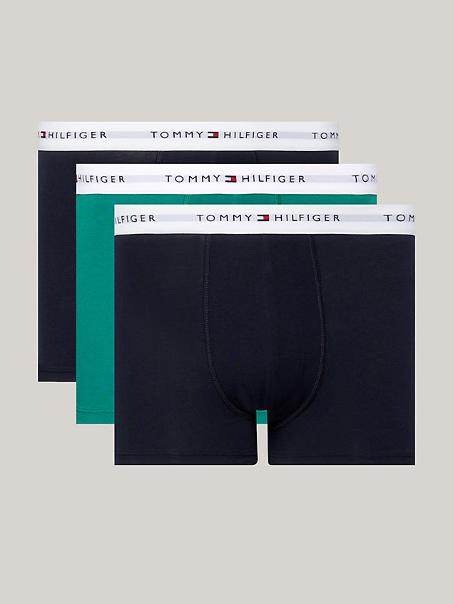 blue 3er-pack essential trunk mit logo-taillenbund für herren - tommy hilfiger