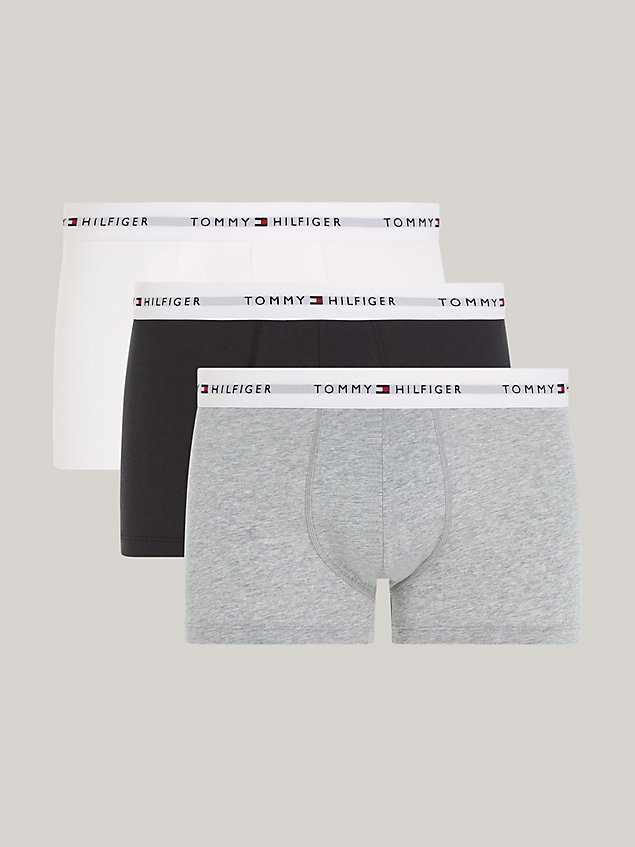 grey signature essential set van 3 boxershorts voor heren - tommy hilfiger