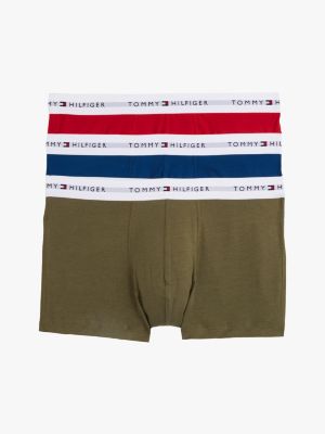 multi 3-pack logo waistband trunks for men tommy hilfiger