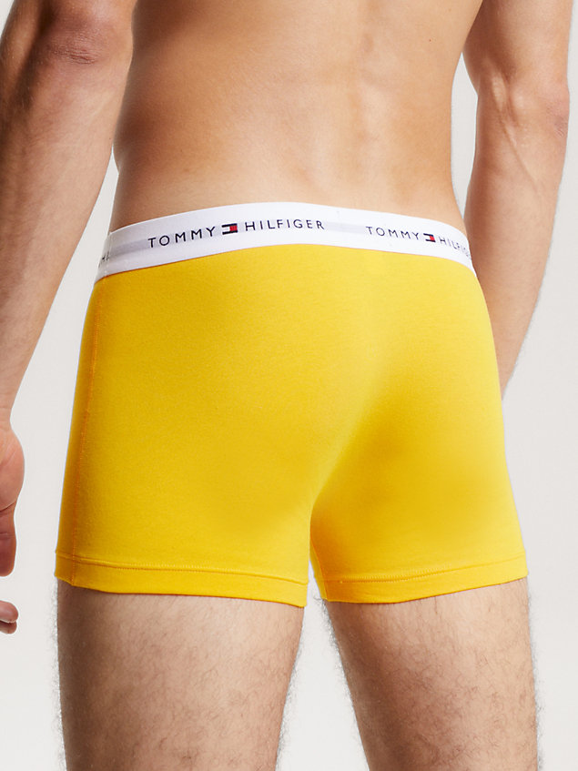 yellow essential set van 3 boxershorts met logoband voor heren - tommy hilfiger