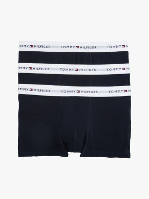 white 3-pack logo waistband trunks for men tommy hilfiger