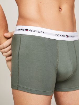 kolorowy zestaw 3 par obcisłych bokserek typu trunks dla mężczyźni - tommy hilfiger