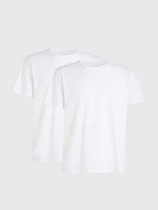 2 pack t-shirt lounge in misto modal bianco da uomo tommy hilfiger