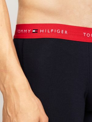 3 pack boxer aderenti con vita iconica blu da uomini tommy hilfiger