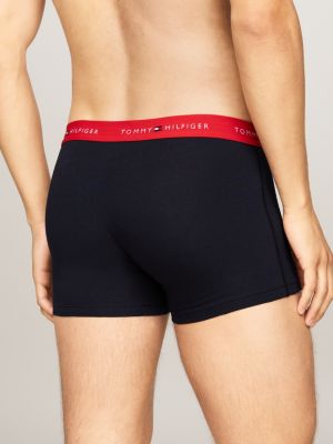 3 pack boxer aderenti con vita iconica blu da uomini tommy hilfiger