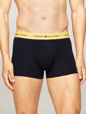 3 pack boxer aderenti con vita iconica blu da uomini tommy hilfiger