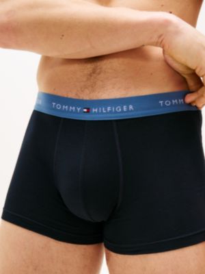 multi 3-pack colour-blocked logo trunks for men tommy hilfiger