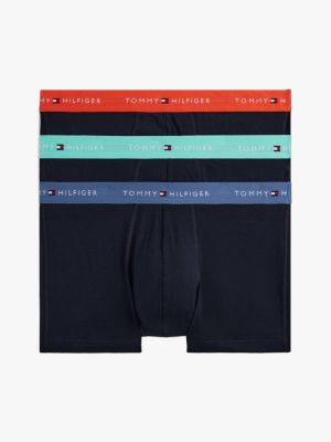 multi 3-pack colour-blocked logo trunks for men tommy hilfiger