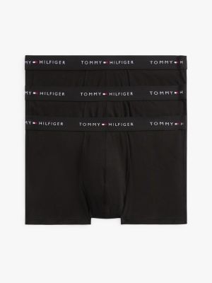 black 3er-pack trunks mit color block und logo für herren - tommy hilfiger