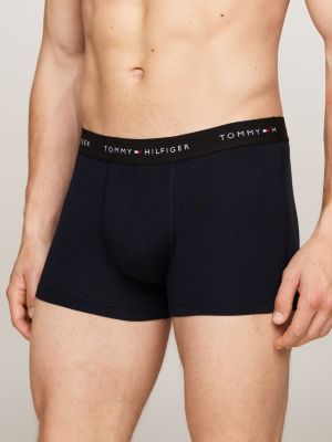 green 3-pack colour-blocked logo trunks for men tommy hilfiger