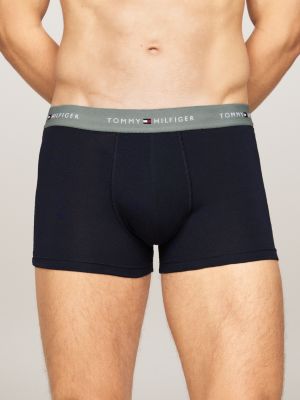 3 pack boxer aderenti con vita iconica verde da uomini tommy hilfiger