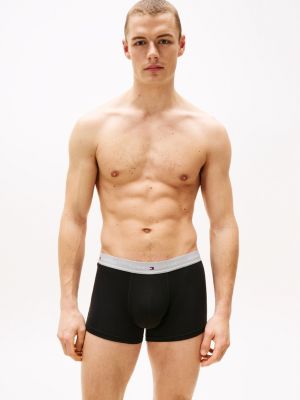 grey 3-pack colour-blocked logo trunks for men tommy hilfiger