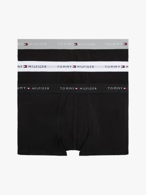 grey 3er-pack trunks mit color block und logo für herren - tommy hilfiger