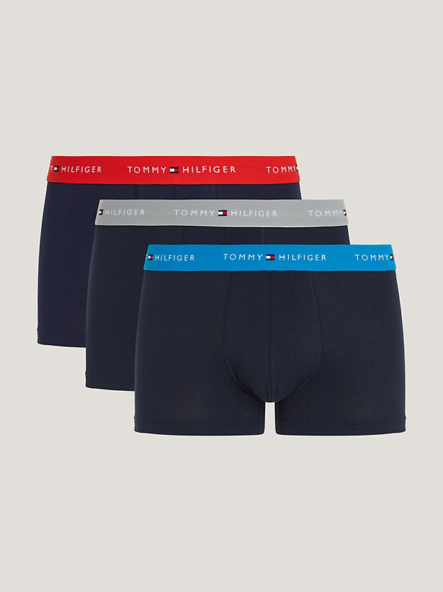 grey 3er-pack essential trunks mit logo-taillenbund für herren - tommy hilfiger