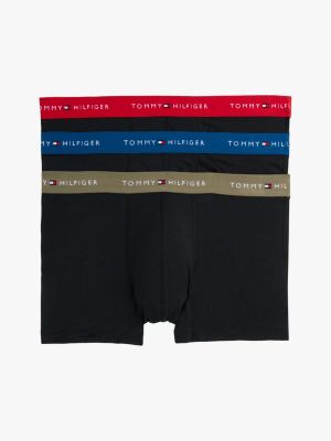 multi 3-pack colour-blocked logo trunks for men tommy hilfiger