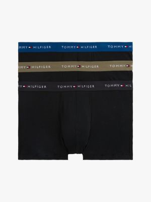 multi 3-pack colour-blocked logo trunks for men tommy hilfiger