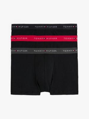 multi 3-pack colour-blocked logo trunks for men tommy hilfiger