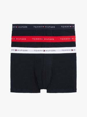 lot de 3 boxers colour-block à logo white pour hommes tommy hilfiger