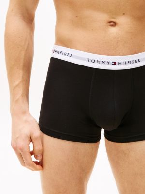 red 3-pack colour-blocked logo trunks for men tommy hilfiger