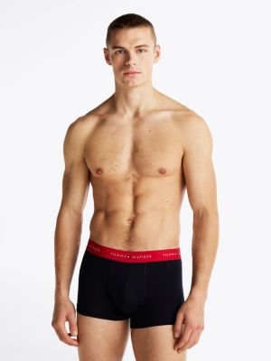 3 pack boxer aderenti con vita iconica rosso da uomini tommy hilfiger