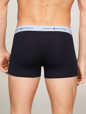 multi 3-pack signature repeat logo waistband trunks for men tommy hilfiger