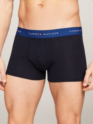 multi 3-pack signature repeat logo waistband trunks for men tommy hilfiger