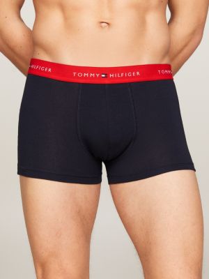 multi 3-pack signature repeat logo waistband trunks for men tommy hilfiger