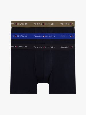 3 pack boxer aderenti con logo multicolore da uomini tommy hilfiger