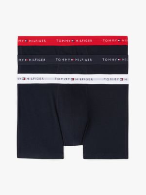 weiß 3er-pack boxer-slips mit logo für herren - tommy hilfiger