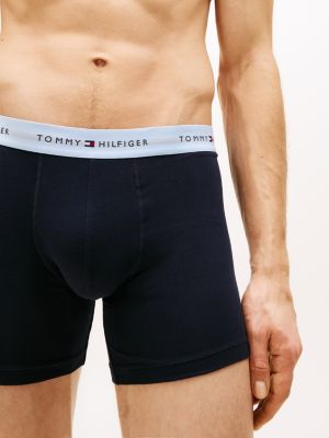 3 pack boxer aderenti con logo multicolore da uomini tommy hilfiger