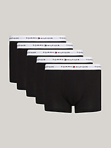 black 5-pack essential repeat logo trunks for men tommy hilfiger
