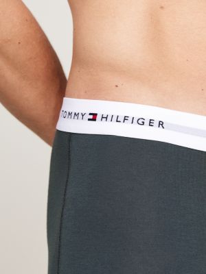 3 pack boxer aderenti con stampa e logo in vita grigio da uomini tommy hilfiger