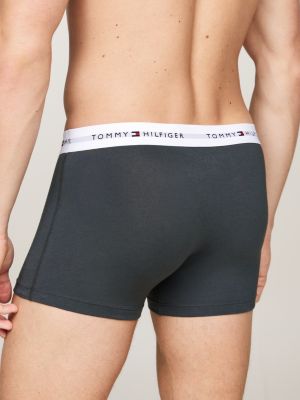 3 pack boxer aderenti con stampa e logo in vita grigio da uomini tommy hilfiger