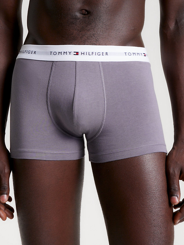 grey 3-pack essential print trunks for men tommy hilfiger
