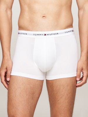 3 pack boxer aderenti con stampa e logo in vita bianco da uomini tommy hilfiger