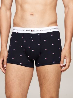 3 pack boxer aderenti con stampa e logo in vita bianco da uomini tommy hilfiger