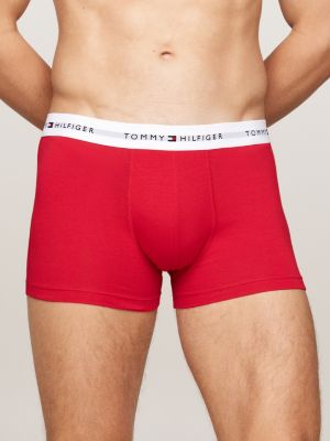 3 pack boxer aderenti con stampa e logo in vita bianco da uomini tommy hilfiger