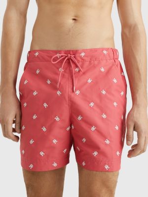 TH Monogram Mid Length Swim Shorts, YELLOW