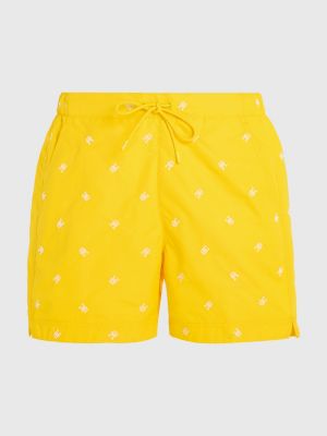 TH Monogram Mid Length Swim Shorts | YELLOW | Tommy Hilfiger