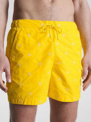 TH Monogram Mid Length Swim Shorts, YELLOW