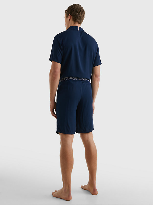 CARBON NAVY TH Monogram Waistband Lounge Shorts for men TOMMY HILFIGER