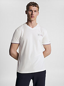 white signature tape lounge t-shirt for men tommy hilfiger