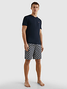 green th monogram lounge t-shirt and shorts set for men tommy hilfiger