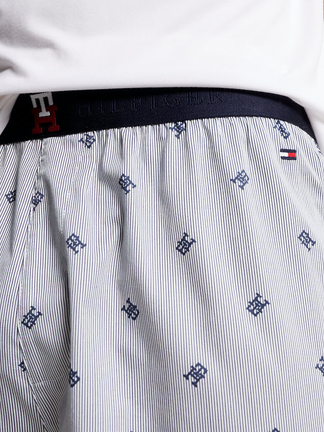 white th monogram pyjama shorts set for men tommy hilfiger