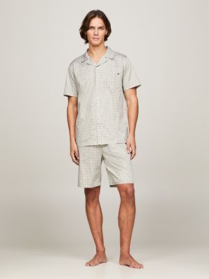 green th monogram kurzarm-pyjamahemd für herren - tommy hilfiger