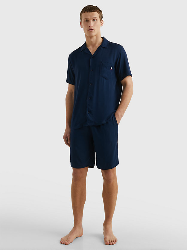 CARBON NAVY TH Monogram Lounge Pyjama Shirt for men 