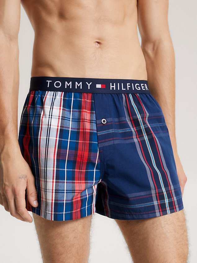 black th original logo woven boxer shorts for men tommy hilfiger