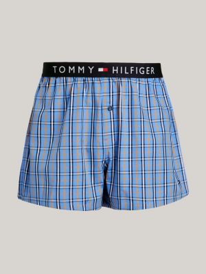 Tommy Hilfiger Men's Button Fly Jersey Boxer Shorts Loose Fit Big Logo  Waistband