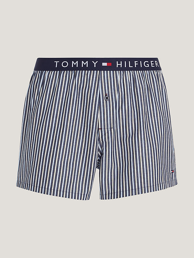 blue th original logo woven boxer shorts for men tommy hilfiger